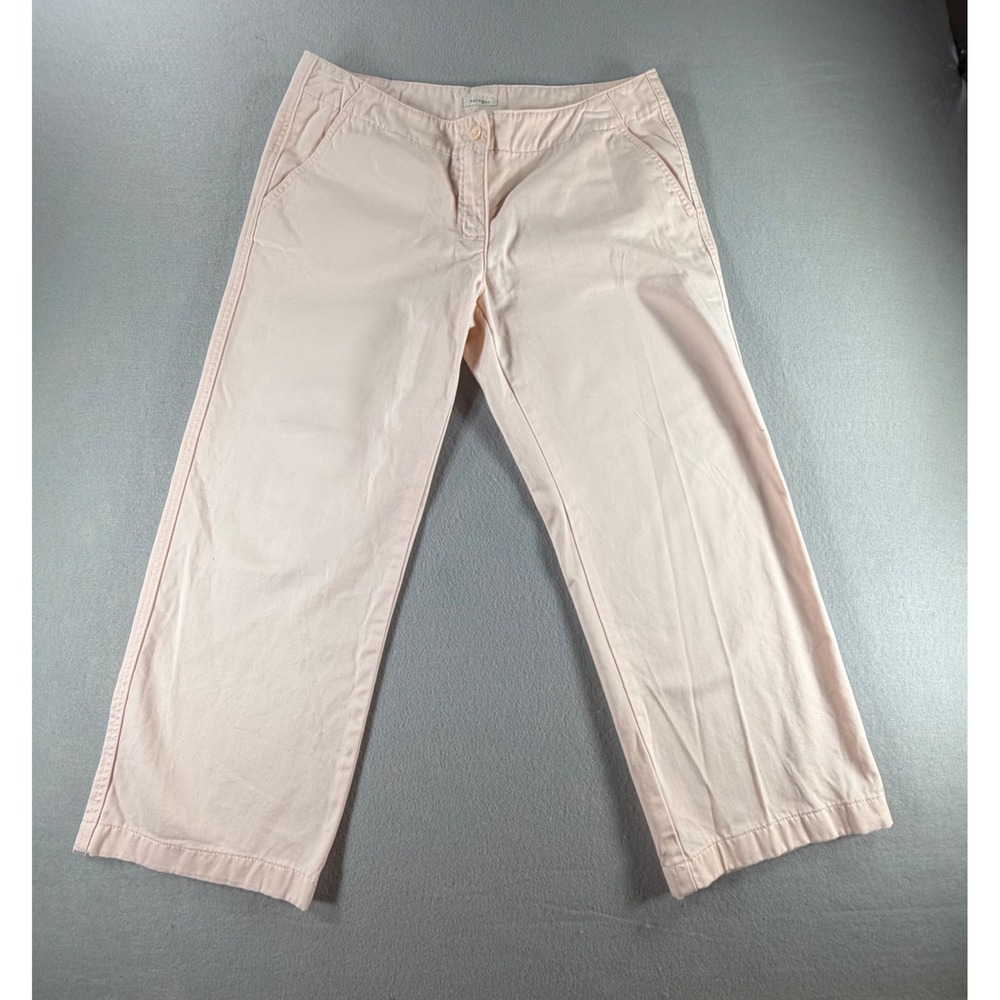 Halogen Chino Pants Womens‎ 10 Light Pink Cotton Cropped Wide Leg Capri Pockets